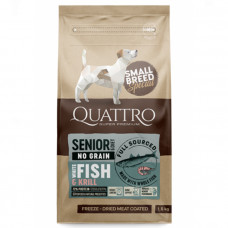 Quattro Senior&Diet Fish Small Breed Сухий корм з рибою та крилем для літніх собак дрібних порід
