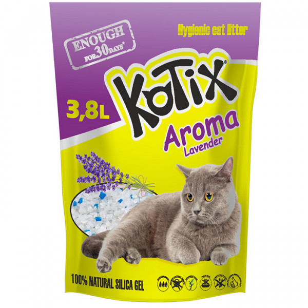 Kotix Aroma Lavender Силикагелевый наполнитель для кошачьего туалета с ароматом лаванды фото