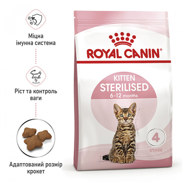 Royal Canin Sterilised Kitten сухий корм для стерилізованих кошенят фото