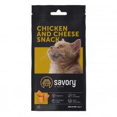 Savory Snack Chicken & Cheese Хрустящие подушечки с курицей и сыром для прихотливых кошек
