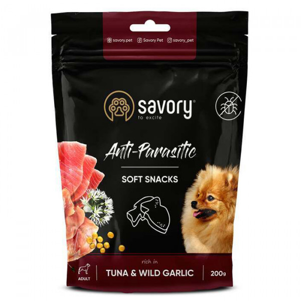 Savory Soft Snacks Anti Parasite Tuna & Wild Garlic З тунцем та диким часником, з антипаразитарним ефектом для собак фото