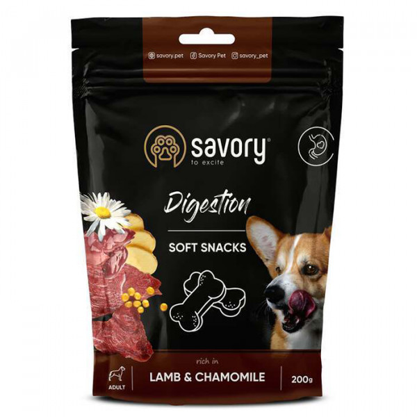 Savory Soft Snacks Digestion Lamb & Chamomile С ягненком и ромашкой для улучшения пищеварения у собак фото
