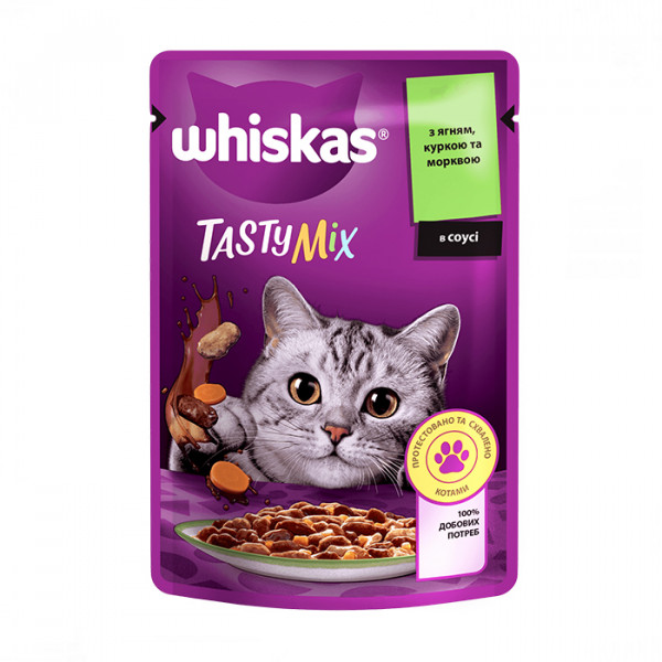 Whiskas Tasty Mix С ягненком, курицей и морковью в соусе фото