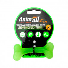 AnimAll Игрушка Fun кость для собак, люминесцентная, 8 см, зеленая