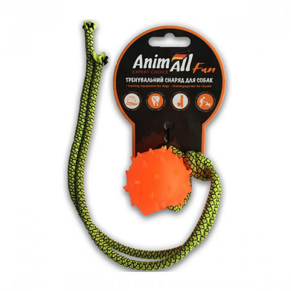 AnimAll Fun - Игрушка шар с канатом для собак, 8 см фото