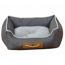 AnimAll Nena XL Gray Лежак для собак та котів з ручкою-канатом, сірий