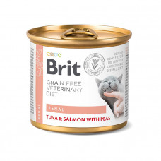Brit Veterinary Diet Cat Renal Лечебный влажный корм для кошек, при хронической почечной недостаточности, с тунцем, лососем с горохом