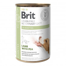 Brit Veterinary Diet Dog Diabetes Лечебный влажный корм для собак с сахарным диабетом, с ягненком и горошком