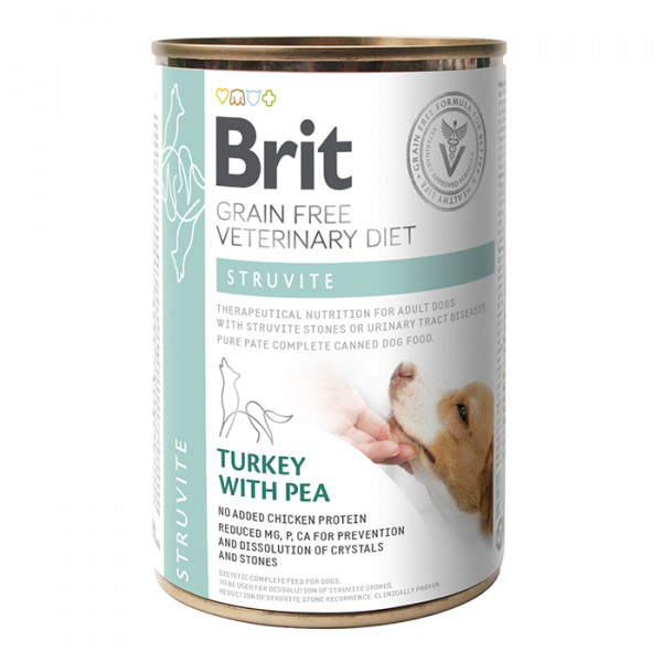 Brit Veterinary Diet Dog Struvite Лікувальний вологий корм для собак, при сечокам'яній хворобі, з індичкою та горошком фото