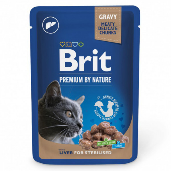 Brit Premium Cat Liver for Sterilised Консервований корм із печінкою для стерилізованих кішок фото