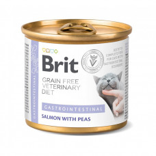 Brit Veterinary Diet Cat Gastrointestinal Лечебный влажный корм для кошек, при заболеваниях желудочно-кишечного тракта, с лососем и горохом
