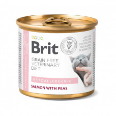 Brit Veterinary Diet Cat Hypoallergenic Лікувальний вологий корм для кішок, з харчовою алергією та непереносимістю, з лососем