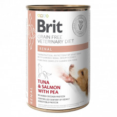 Brit Veterinary Diet Dog Renal Лечебный влажный корм для собак, при хронической почечной недостаточности, с тунцом, лососем и горошком