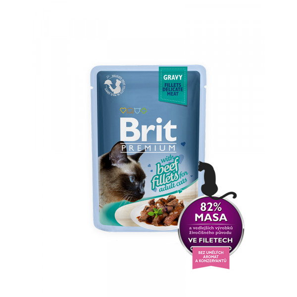 Brit Premium Cat pouch 85 g філе яловичини в соусі фото