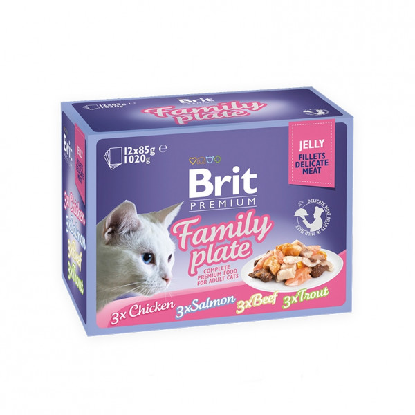 Brit Premium Cat Набір консерв сімейна тарілка в желе (12шт х 85g) фото