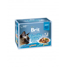 Brit Premium Cat Набор паучей семейная тарелка в соусе (12*85 гр)
