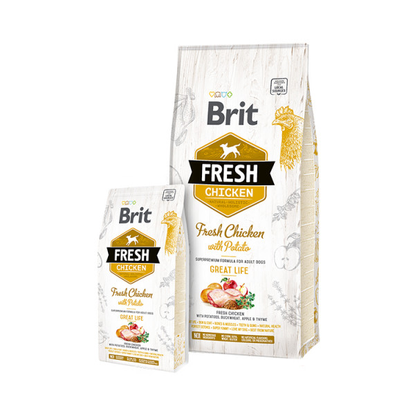 Brit Fresh Chicken with Potato Adult  фото