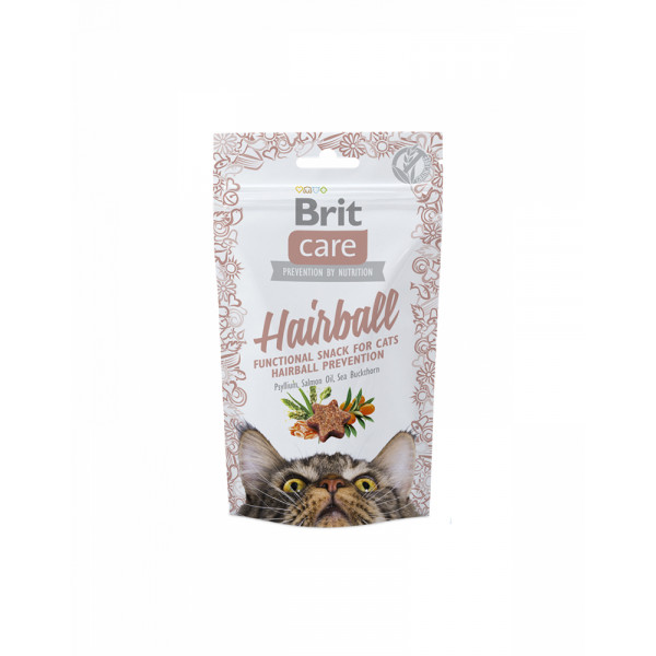 Brit Care Cat Snack Hairball Для виведення шерсті зі шлунка кішок з качкою фото