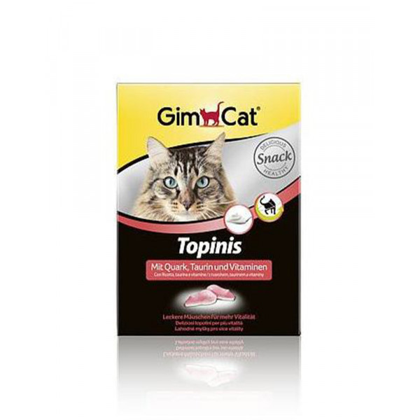 GimCat Topinis с творогом Для улучшения обмена веществ, микрофлоры кишечника кошек фото
