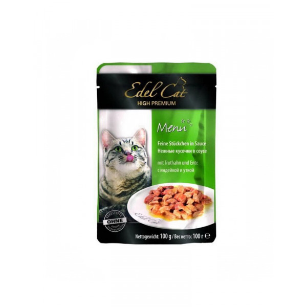 Edel Cat Нежные кусочки в соусе с индейкой и уткой фото