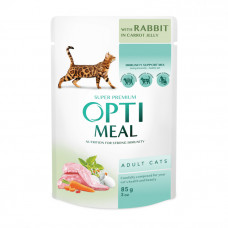 OptiMeal Adult Cats Rabbit in Carrot Jelly Консервований корм із кроликом для дорослих котів