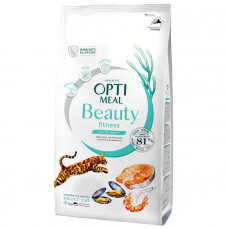 OptiMeal Beauty Fitness Adult Cat Сухой корм с морепродуктами для поддержания оптимального веса взрослых кошек