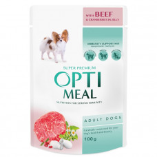 OptiMeal Beef Cranberries in Jelly Adult Dog Консервований корм з яловичиною та журавлиною в желе для дорослих собак