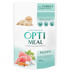OptiMeal Puppy Turkey & Carrot in Sauce Консервований корм з індичкою та морквою для цуценят фото