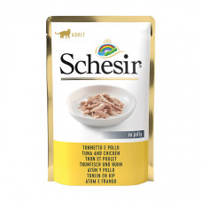 Schesir Tuna and Chicken консерва для котов с тунцом и курицей в желе