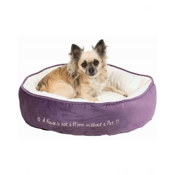 Trixie Лежак "Pet's Home" пурпурный/кремовый с сердечком, для собак фото
