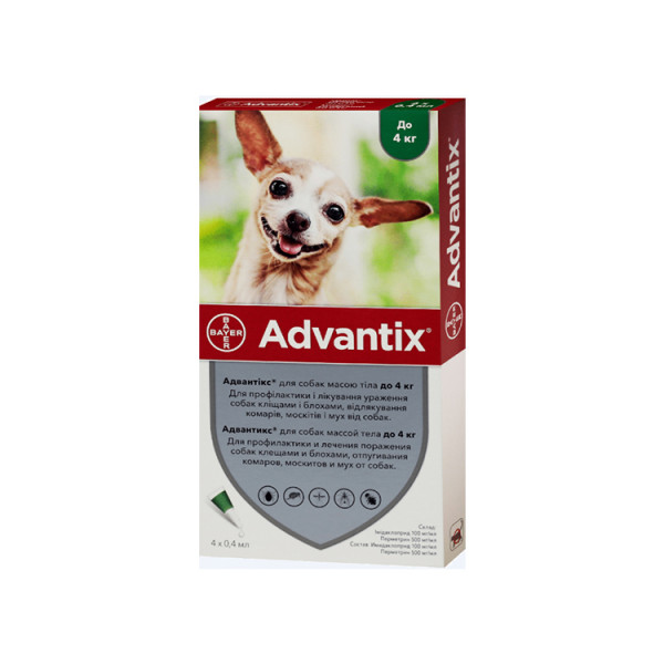 Bayer Advantix для собак весом до 4 кг фото