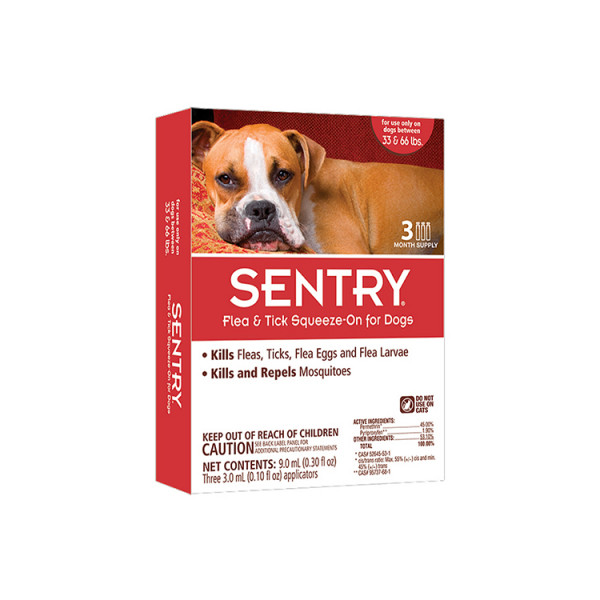 Sentry Капли на холку от блох, клещей и комаров для собак весом 15-30 кг, 3 мл фото