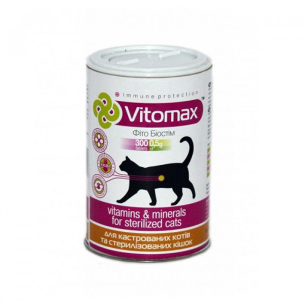 Vitomax Вітаміни для кастрованих котів та стерилізованих кішок фото